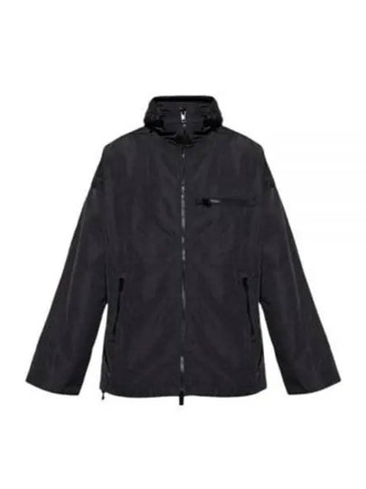 W-Henness Piped Oval D Logo Nylon Winderbreaker Black - DIESEL - BALAAN 2