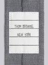 4-Bar Plain Wool Tie Grey - THOM BROWNE - BALAAN 4