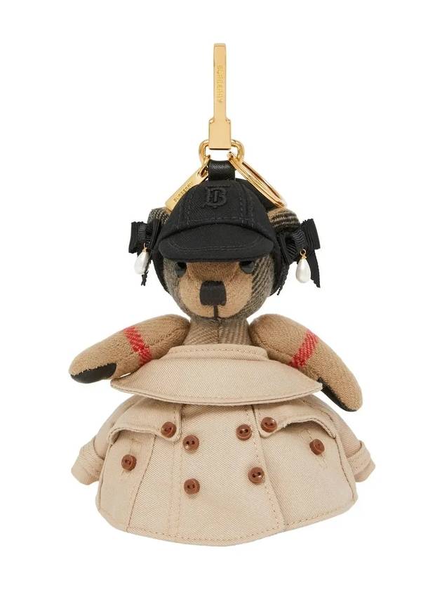 Thomas Bear Logo Key Holder Beige - BURBERRY - 1