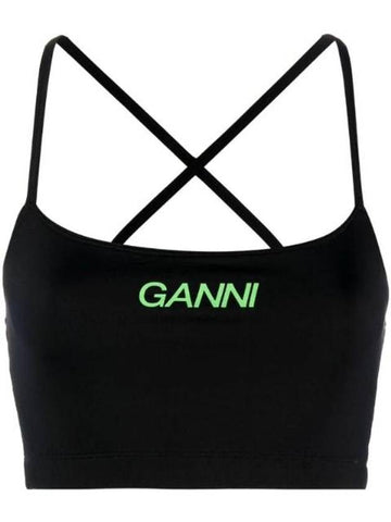 Active Strap Sleeveless Black - GANNI - BALAAN 1