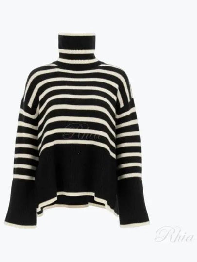 Signature Striped Turtleneck White Black - TOTEME - BALAAN 2