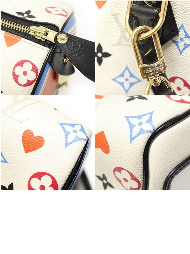 Louis Vuitton M57466 White Monogram Canvas Game On Collection Speedy Bandouli re 25 2WAY - LOUIS VUITTON - BALAAN 6