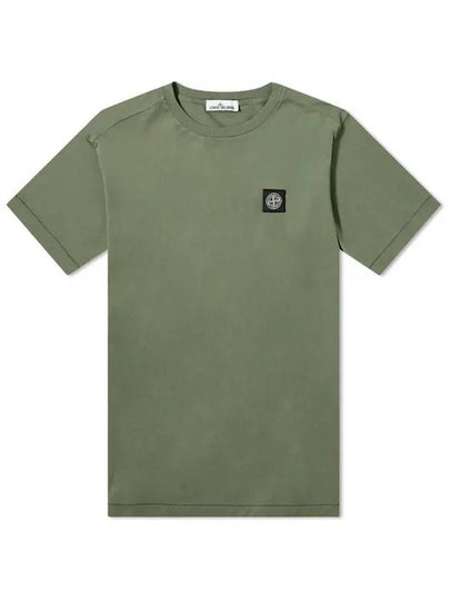 Logo Patch Short Sleeve T-Shirt Khaki - STONE ISLAND - BALAAN 2