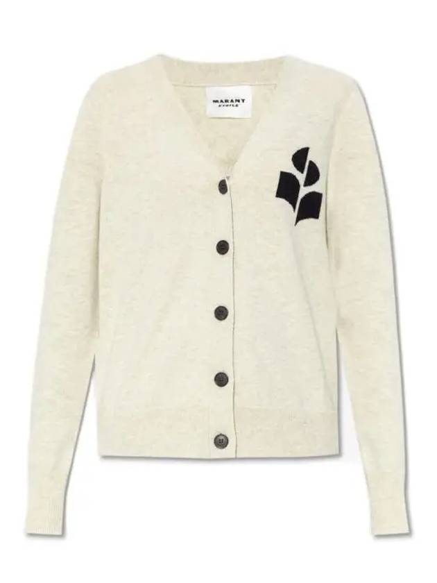 Karin logo cardigan light gray - ISABEL MARANT - BALAAN 3