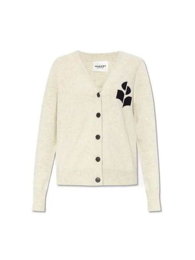 Karin logo cardigan light gray - ISABEL MARANT - BALAAN 3