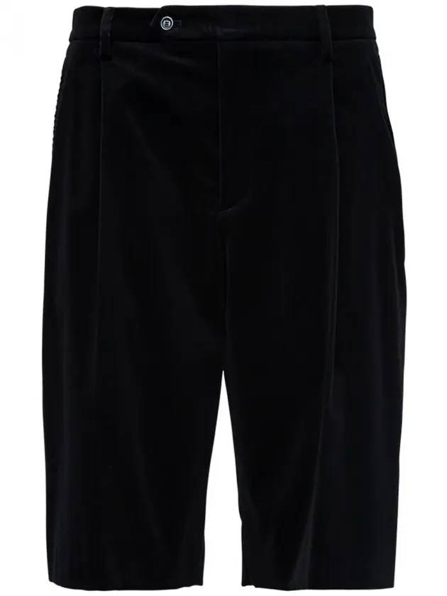 Men's Stretch Velvet Shorts Black - GUCCI - BALAAN 1