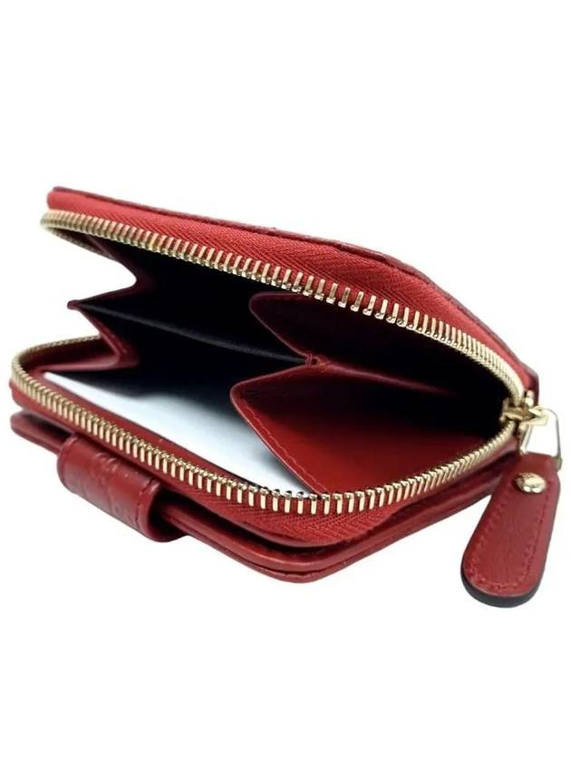 GG Micro Ssima Zipper Half Wallet Red - GUCCI - BALAAN 6