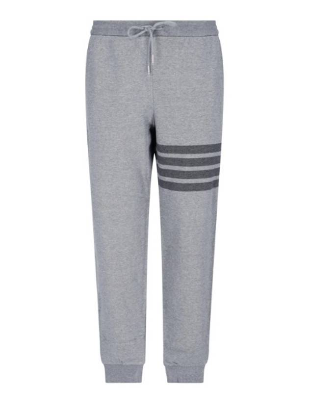 Men's Diagonal Loop Back Track Pants Medium Grey - THOM BROWNE - BALAAN.