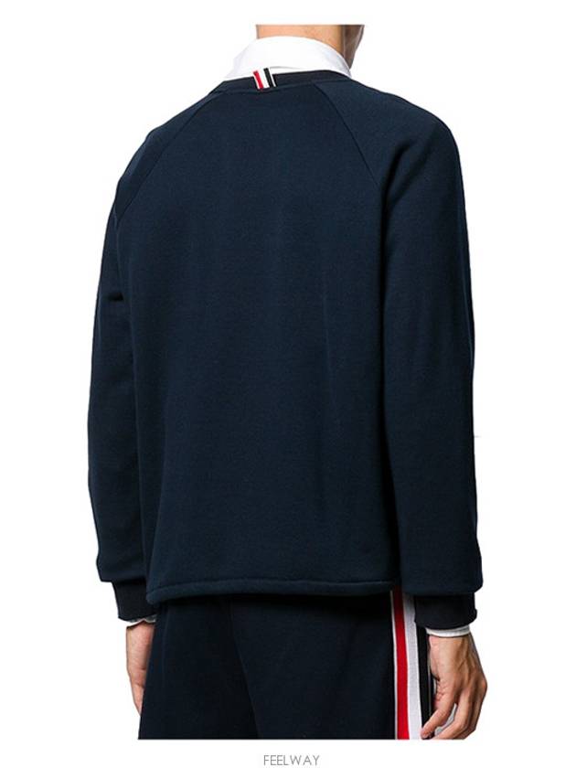 Men's Waist Drawstring Crew Neck Sweatshirt Navy - THOM BROWNE - BALAAN 5