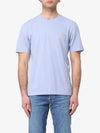 Chillax Fox Patch Regular Short Sleeve T-Shirt Blue - MAISON KITSUNE - BALAAN 3