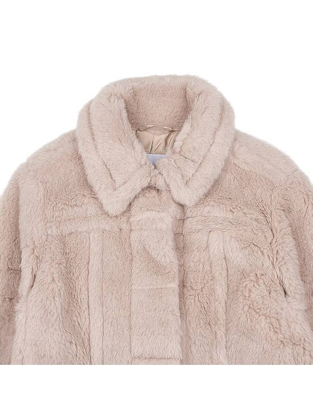 Alpaca Wool Teddy Jacket Beige - MAX MARA - BALAAN 4