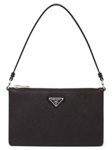 Saffiano Mini Hobo Shoulder Bag Black - PRADA - BALAAN 1