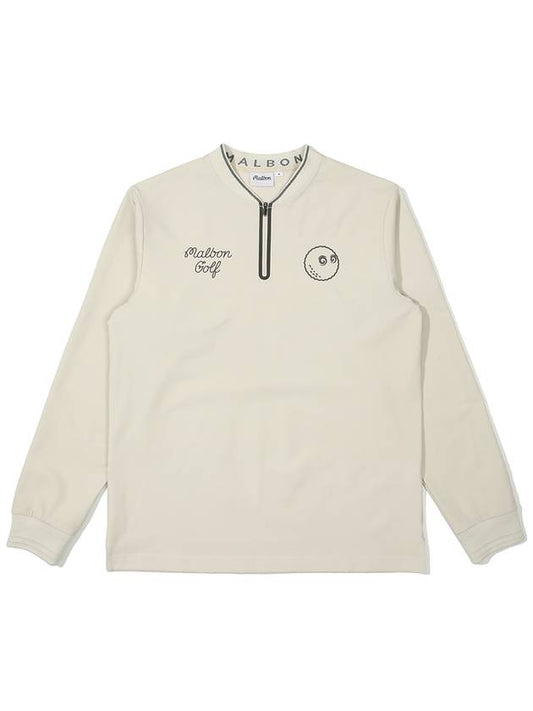 Half zip up storm fleece t shirt BEIGE MAN - MALBON GOLF - BALAAN 1