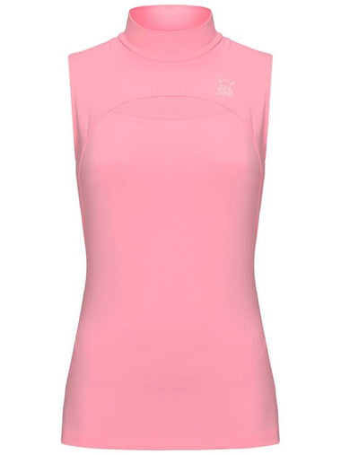 C23MTS020W Front Mesh Half Neck Top Pink - CHUCUCHU - BALAAN 1