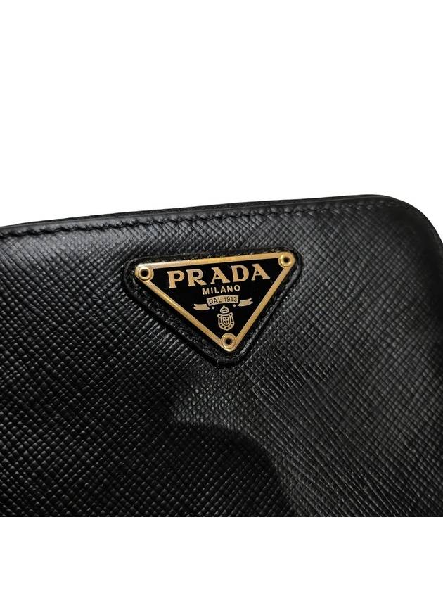 1MM268 Black Saffiano Gold Logo Card Wallet - PRADA - BALAAN 8