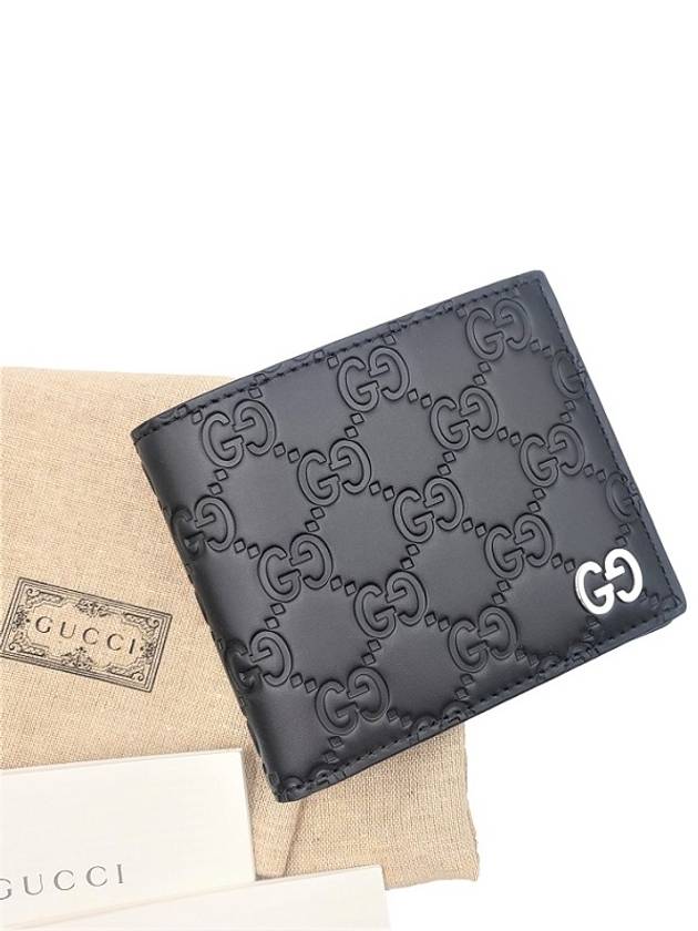 Men's GG Signature Half Wallet Black - GUCCI - BALAAN 5