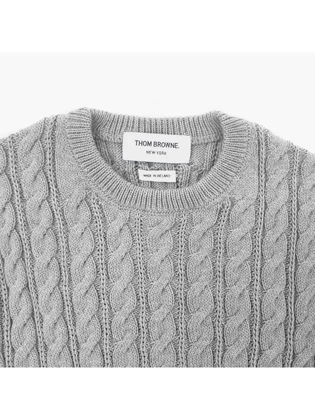 Diagonal Armband Cable Knit Top Grey - THOM BROWNE - BALAAN 7