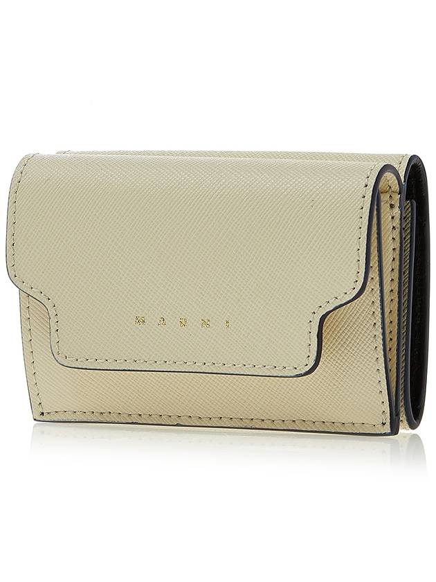 Saffiano Leather Trifold Half Wallet Shell - MARNI - BALAAN 3