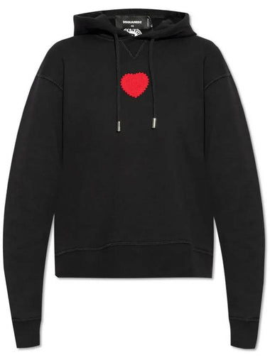 Heart Patch Drawstring Hoodie S75GU0554S25516_900 - DSQUARED2 - BALAAN 1