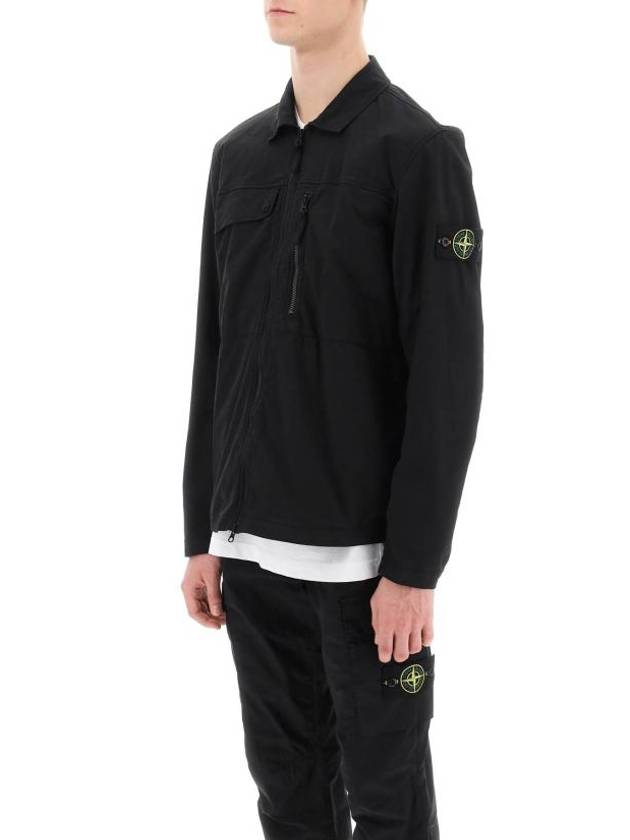 Supima Cotton Twill Stretch-TC Jacket Black - STONE ISLAND - BALAAN 5