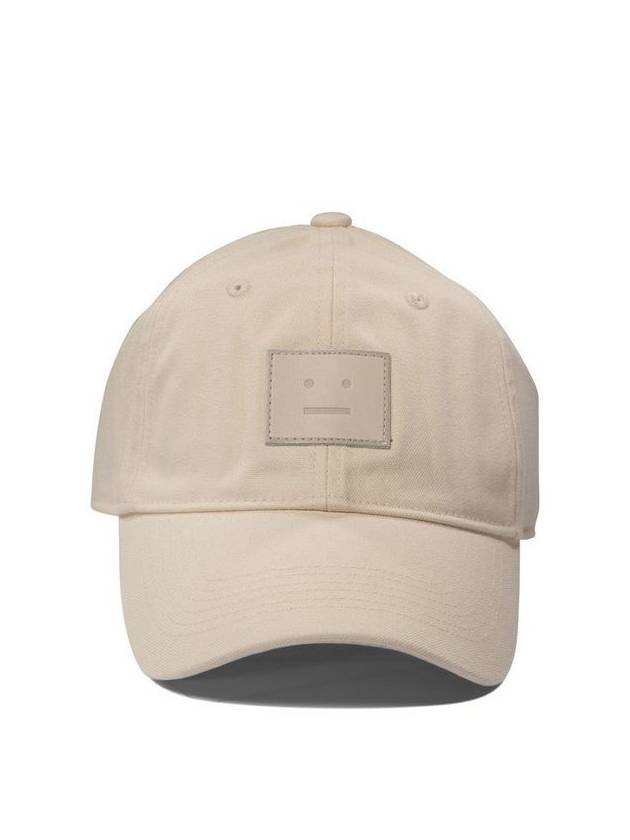 Leather Face Patch Ball Cap Oatmeal - ACNE STUDIOS - BALAAN 2