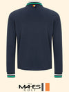 Logo Long Sleeve T-Shirt Navy Orange Label Homme Classic Collar T-Shirt GT50516 - MAHES - BALAAN 2