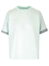 Double Layer Cotton Check Short Sleeve T-Shirt Mint - BOTTEGA VENETA - BALAAN 2