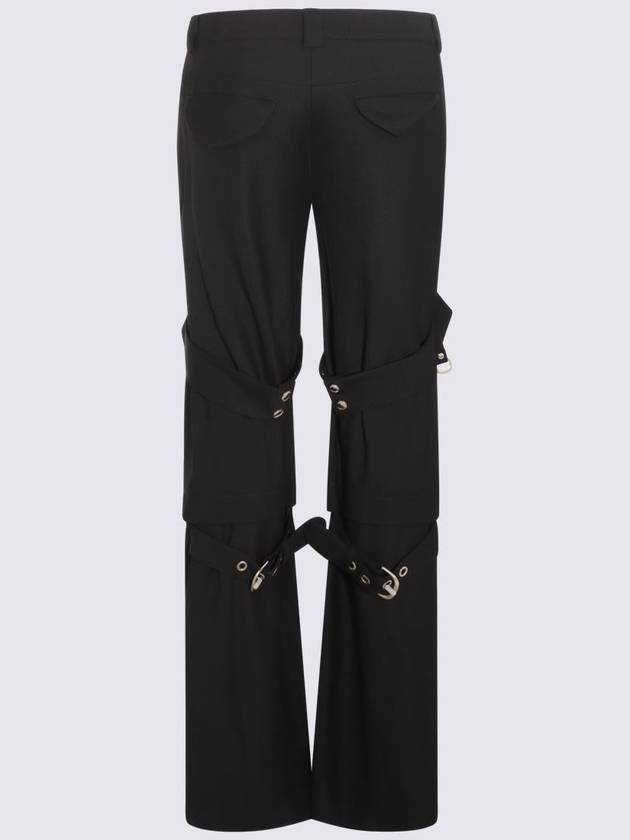 Black Virgin Wool Blend Cargo Zipper Pants OWCF020F23FAB0011000 B0560955680 - OFF WHITE - BALAAN 3