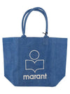 Yenky Embroidered Logo Large Shopper Tote Bag Blue - ISABEL MARANT - BALAAN 3