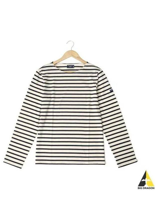 Minquiers Modern Stripe Long Sleeve T-Shirt Ecru Marine - SAINT JAMES - BALAAN 2