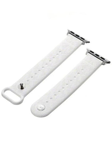 Michael Kors Apple Watch Band White MKS8024 - MICHAEL KORS - BALAAN 1