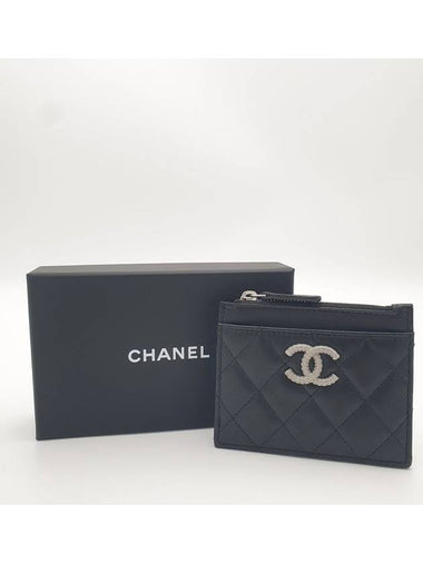 Card Holder Black Lambskin Silver Card Wallet AP3408 - CHANEL - BALAAN 1