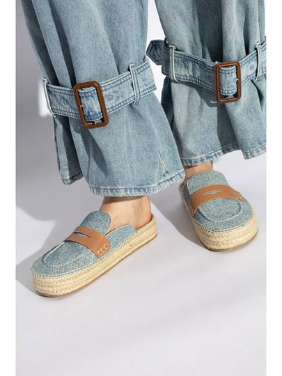 JW Anderson Denim Slides, Women's, Blue - JW ANDERSON - BALAAN 2