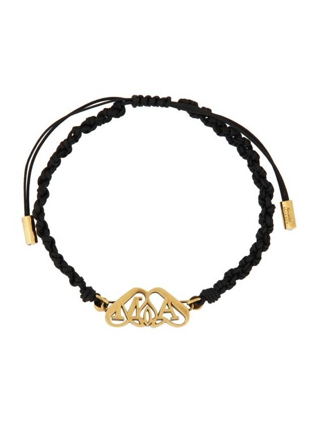 Logo Plaque Bracelet Black - ALEXANDER MCQUEEN - BALAAN 3