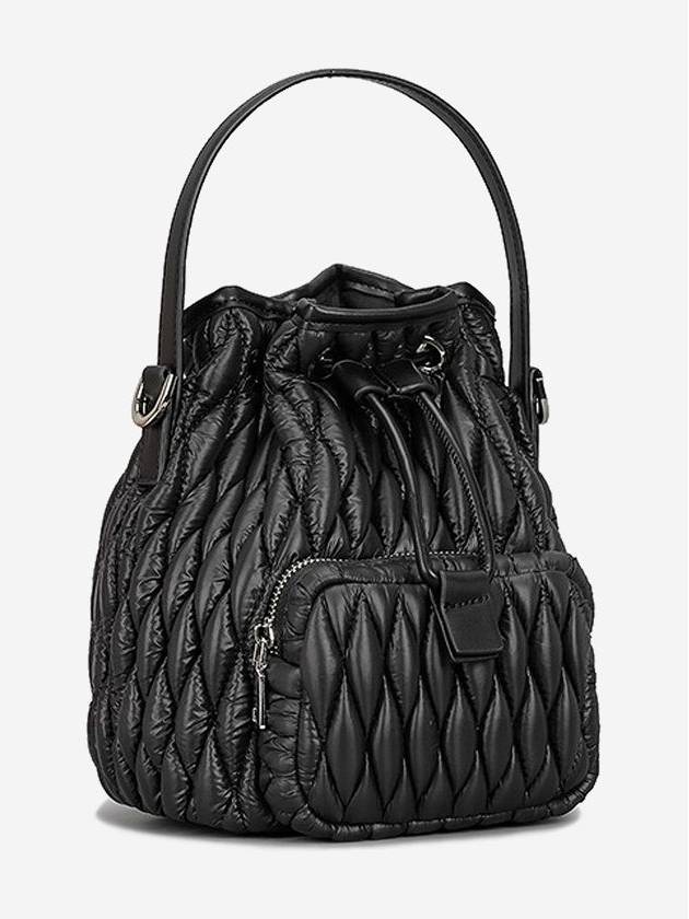 Mary Bubble Quilted Padded Bucket Bag Black - MINOC - BALAAN 3