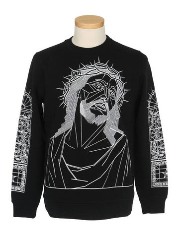 7365 653 001 Jesus Illusion Black Sweatshirt - GIVENCHY - BALAAN 1