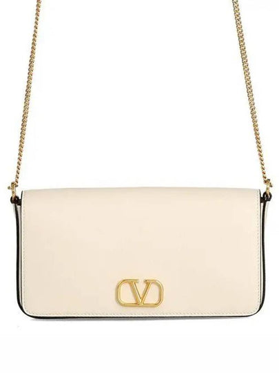 V Logo Signature Chain Cross Bag Ivory - VALENTINO - BALAAN 2