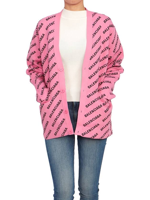 All-Over Logo Cardigan Pink - BALENCIAGA - BALAAN 6