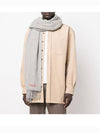 Logo Wool Fringe Scarf Grey - ACNE STUDIOS - BALAAN 7