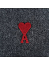 Small Heart Logo Wool Scarf Dark Grey - AMI - BALAAN 5