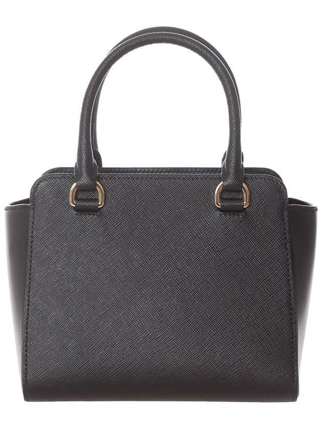 Triangle Logo Saffiano Leather Mini Tote Bag Black - PRADA - BALAAN 4