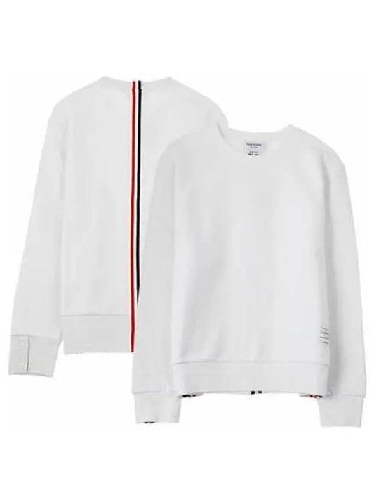 Center Back Stripe Crewneck Sweatshirt White - THOM BROWNE - BALAAN 2