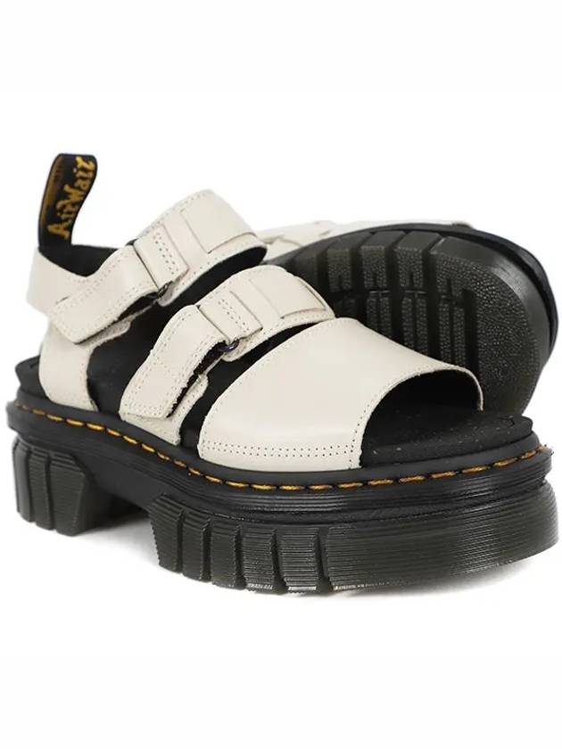 Ricky 3 Strap Nappa Luxe Leather Sandals Cobblestone Gray - DR. MARTENS - BALAAN 3