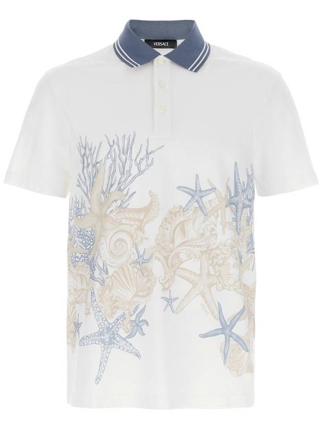 Starfish print polo shirt 10139061A11303 - VERSACE - BALAAN 2