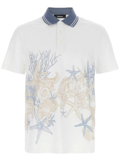 Starfish print polo shirt 10139061A11303 - VERSACE - BALAAN 2