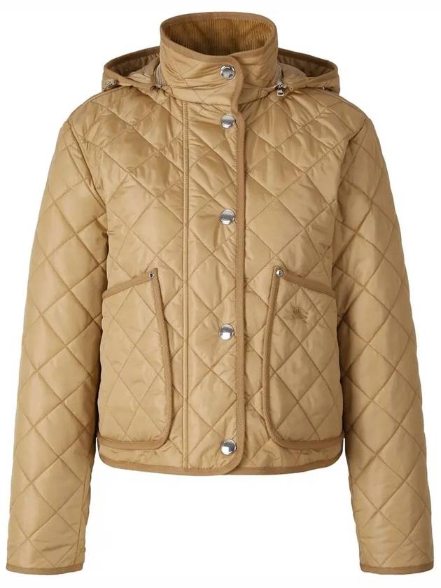 Women's Cropped Quilted Hoodie Jacket Archives Beige - BURBERRY - BALAAN 3