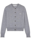 Baby Fox Patch Regular Cardigan Grey Melange - MAISON KITSUNE - BALAAN 2