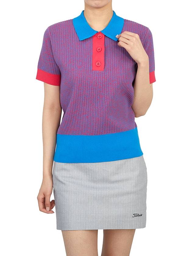 Women's Vega Knit Short Sleeve Polo Shirt Brilliant Blue - J.LINDEBERG - BALAAN 6