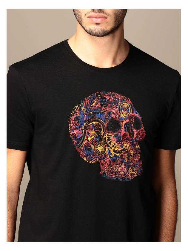 Skull Skull Printing Short Sleeve T-Shirt Black - ALEXANDER MCQUEEN - BALAAN 5