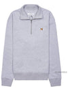 Fox Head Patch Half Zipper Sweatshirt Light Grey Melange - MAISON KITSUNE - BALAAN 11